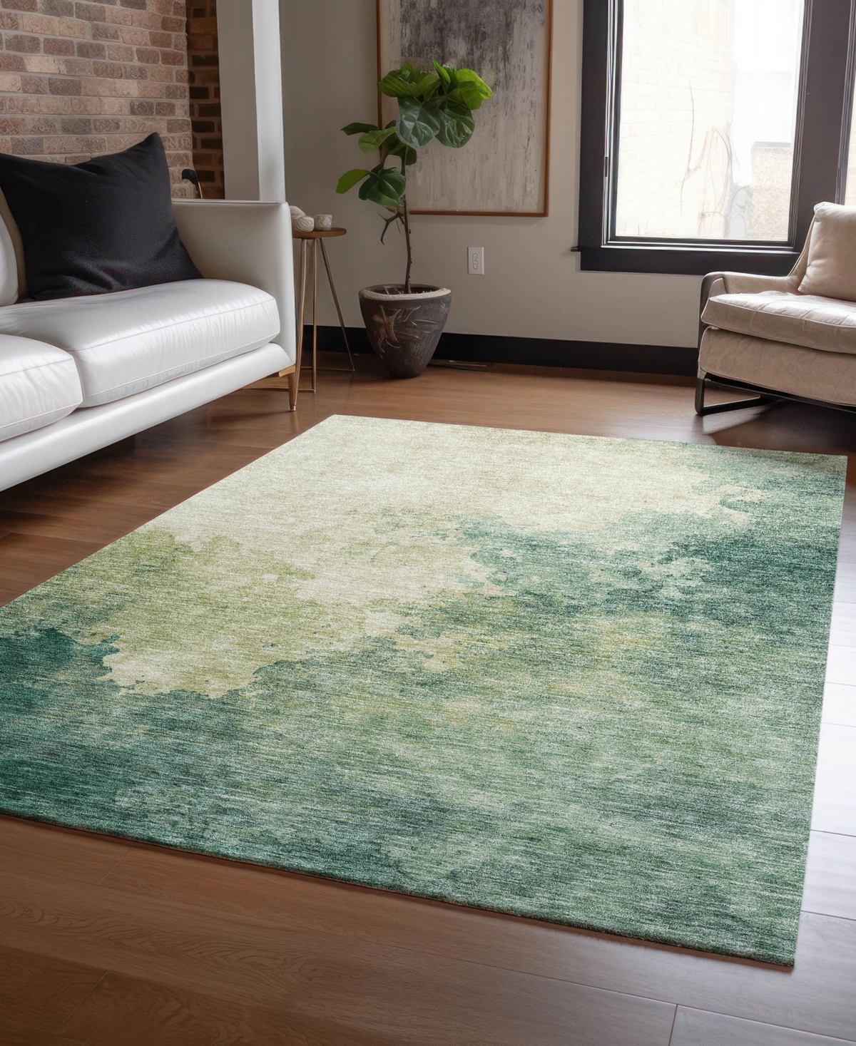 Addison Chantille Machine Washable Acn1138 9'x12' Area Rug In Green