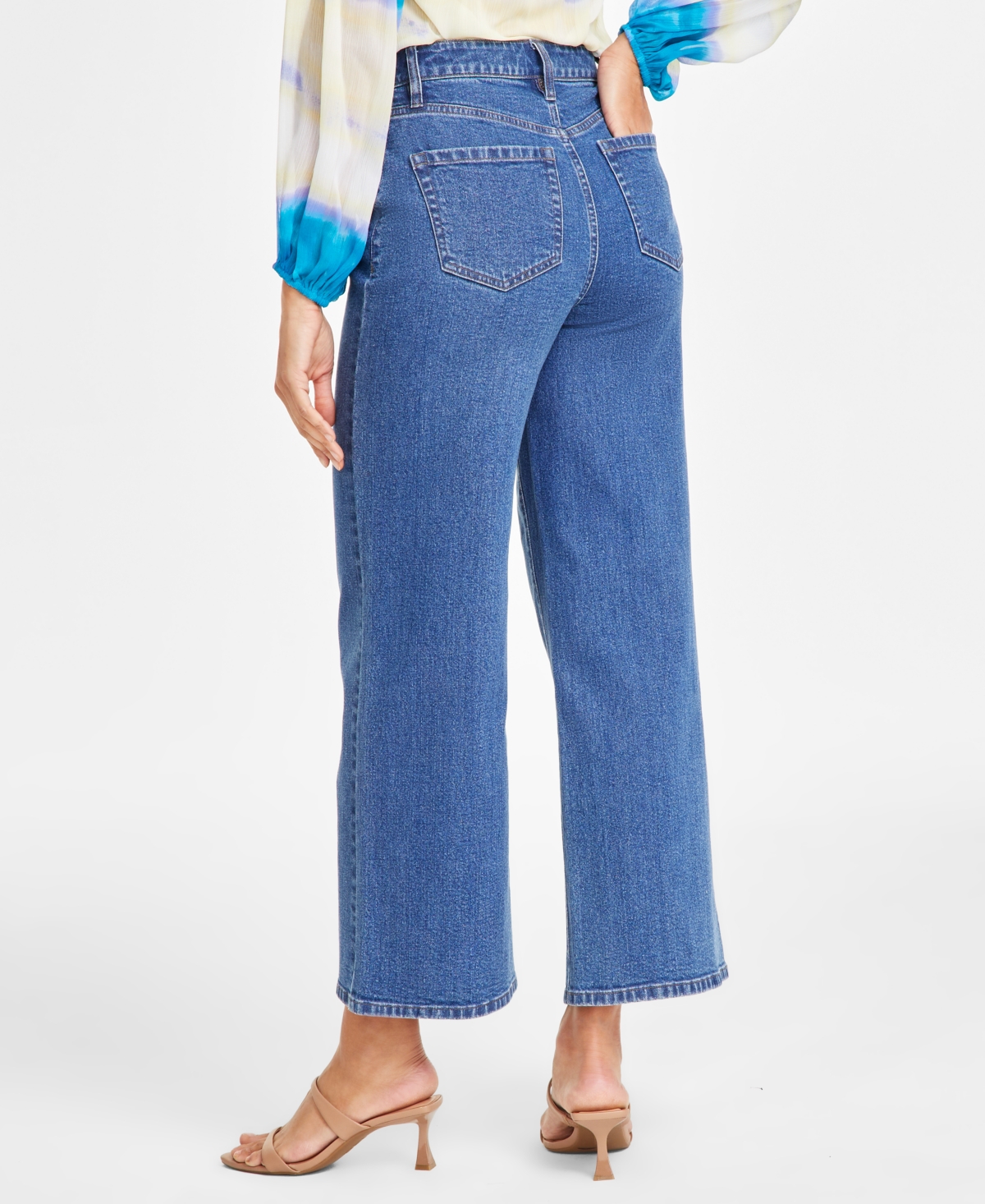 Inc International Concepts Women's Wide-leg High-rise Denim Jeans, Exclusively At Macy's In Lt Indigo
