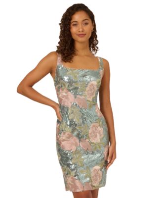Adrianna Papell Women's Sequin Embroidery Sheath Dress - Macy's