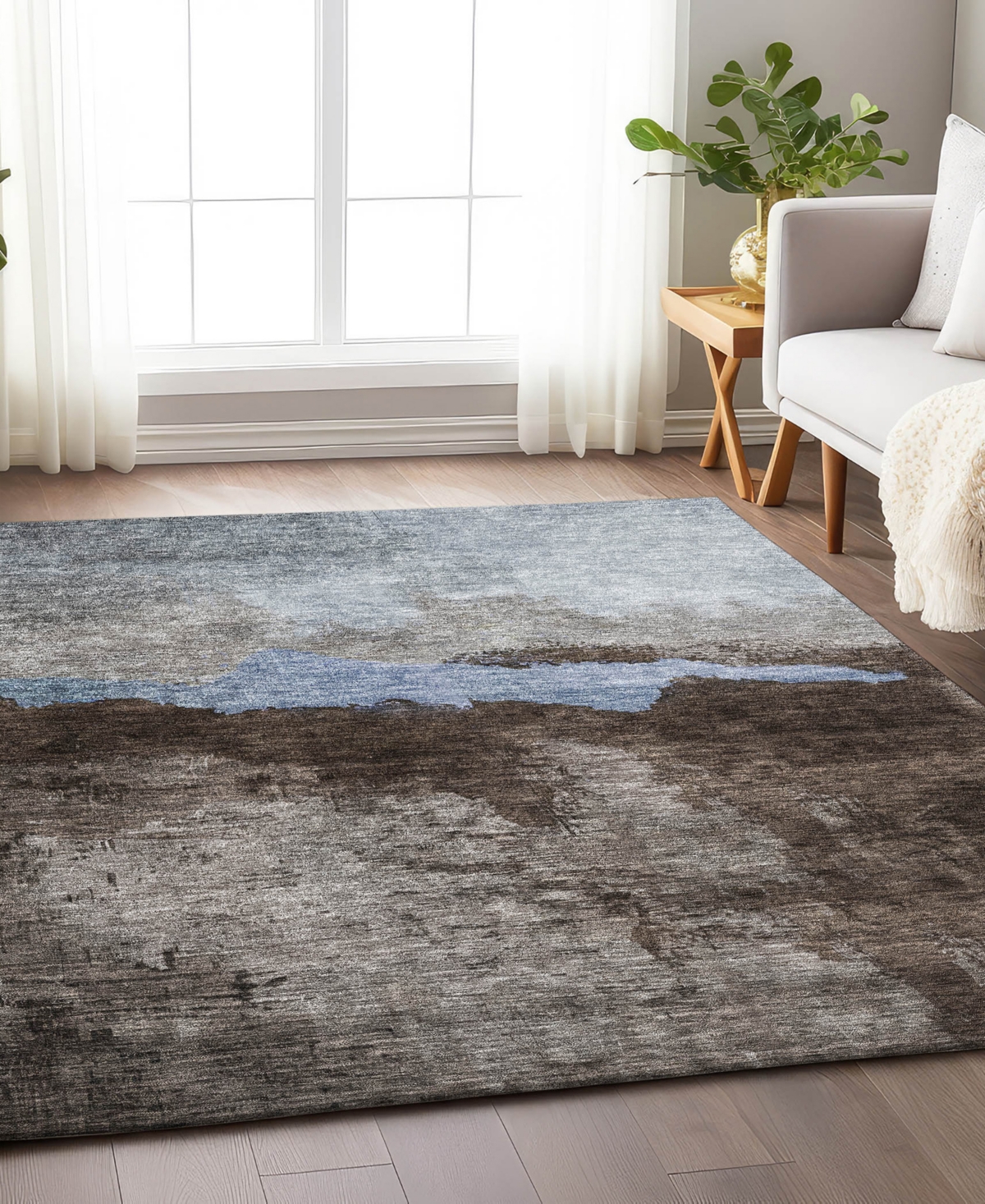 Addison Chantille Mahine Washable Acn1069 8'x10' Area Rug In Chocolate