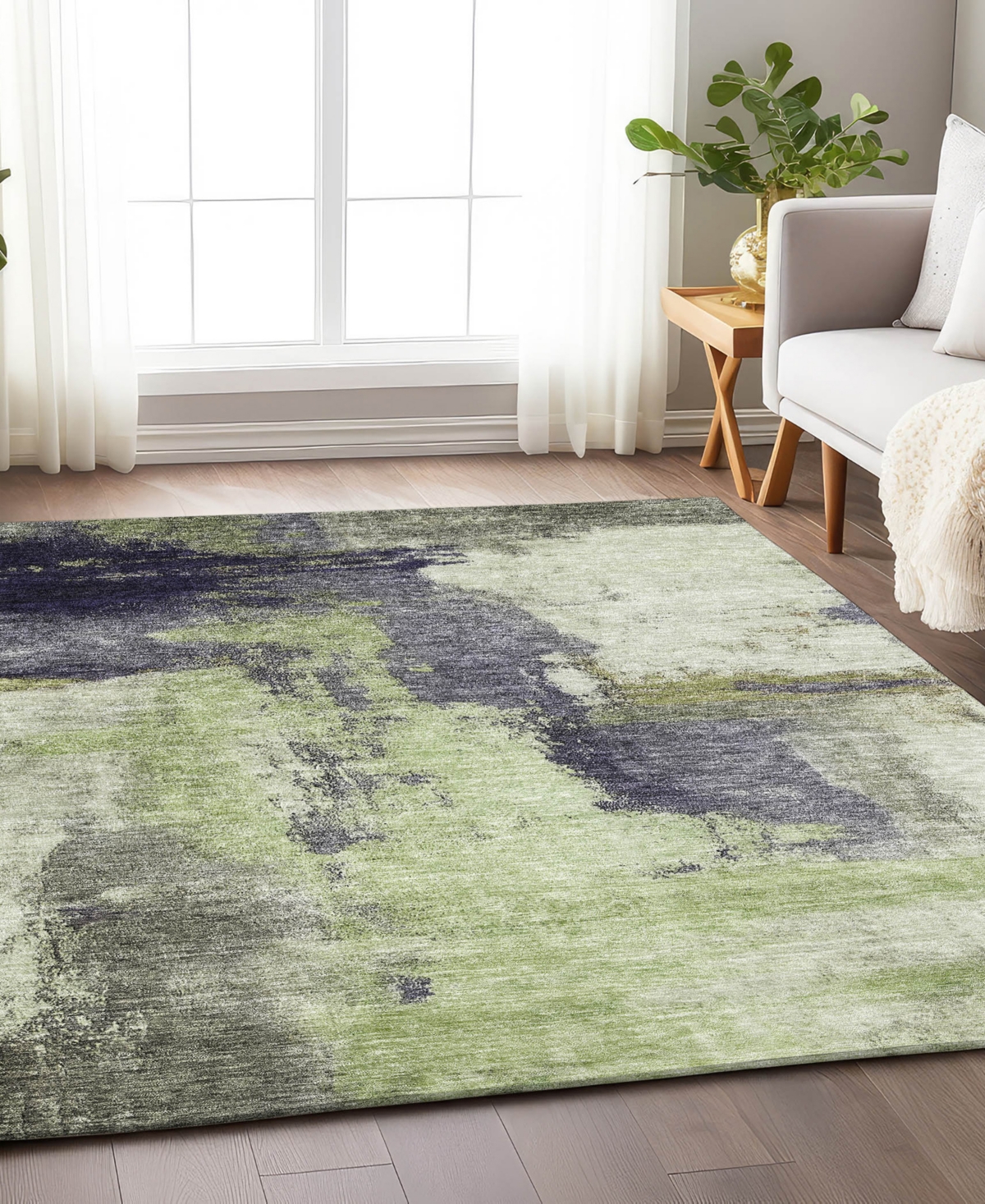 Addison Chantille Mahine Washable Acn1068 5'x7'6" Area Rug In Moss