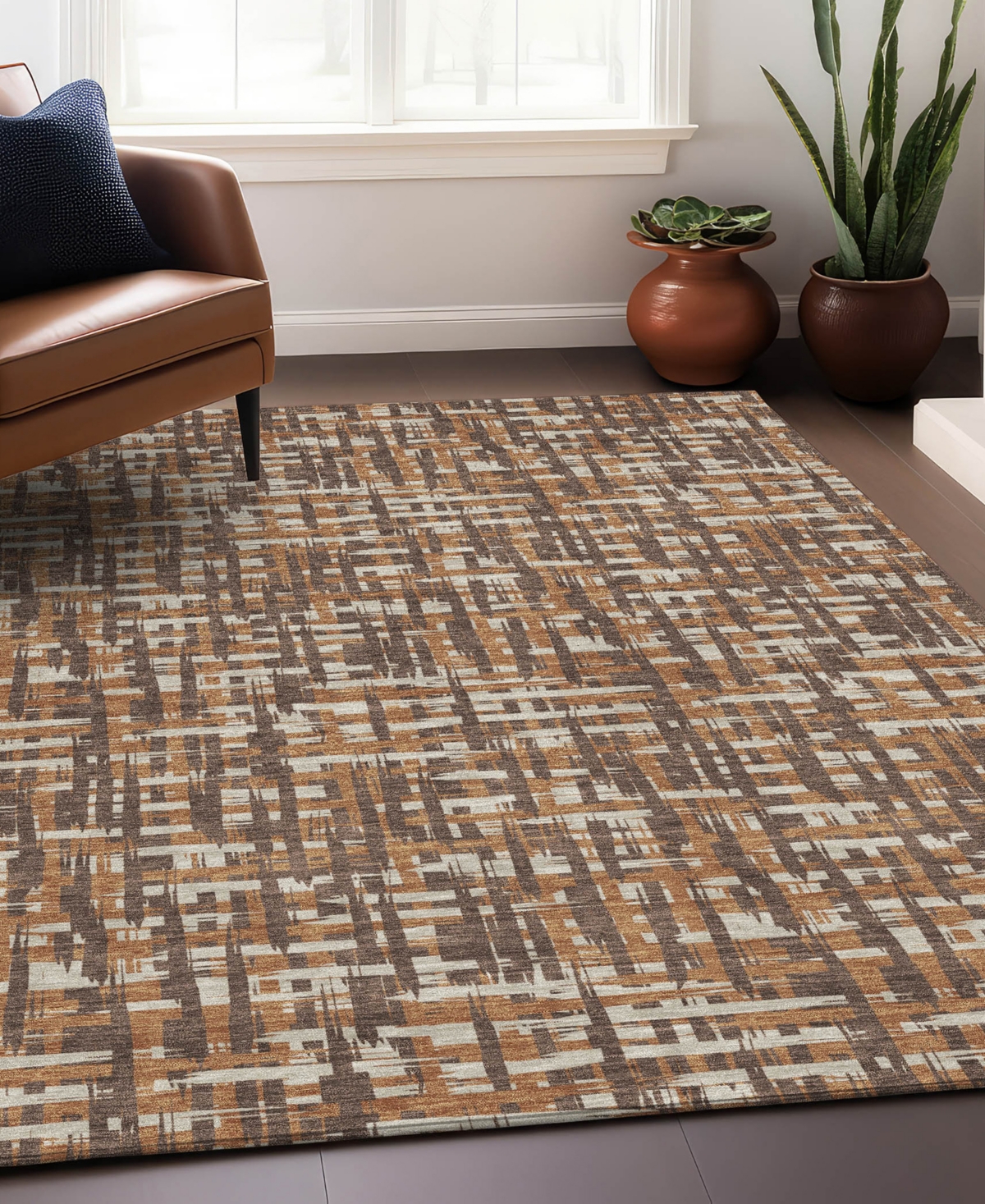 Addison Chantille Mahine Washable Acn1060 9'x12' Area Rug In Chocolate