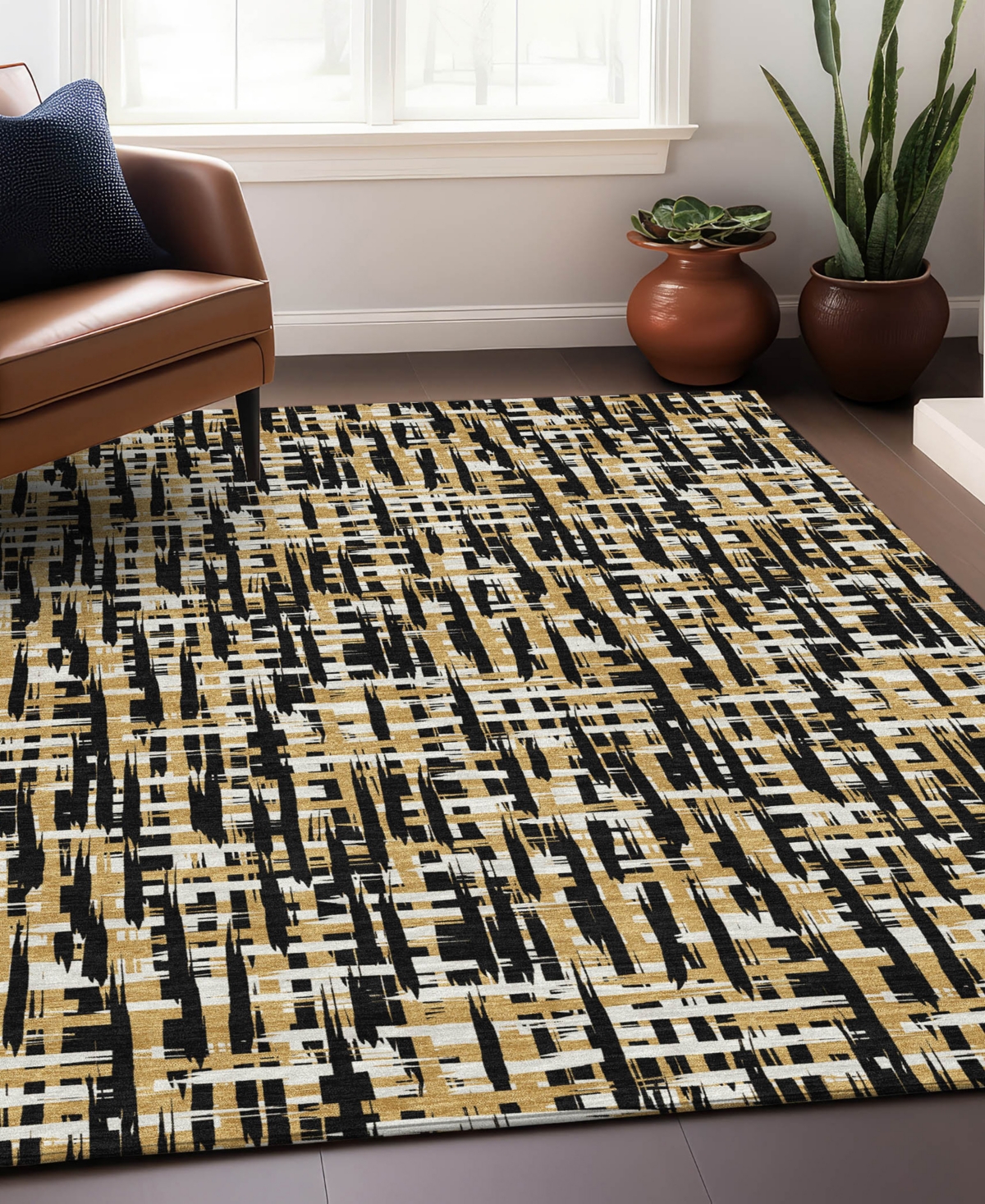 Addison Chantille Mahine Washable Acn1060 5'x7'6" Area Rug In Black