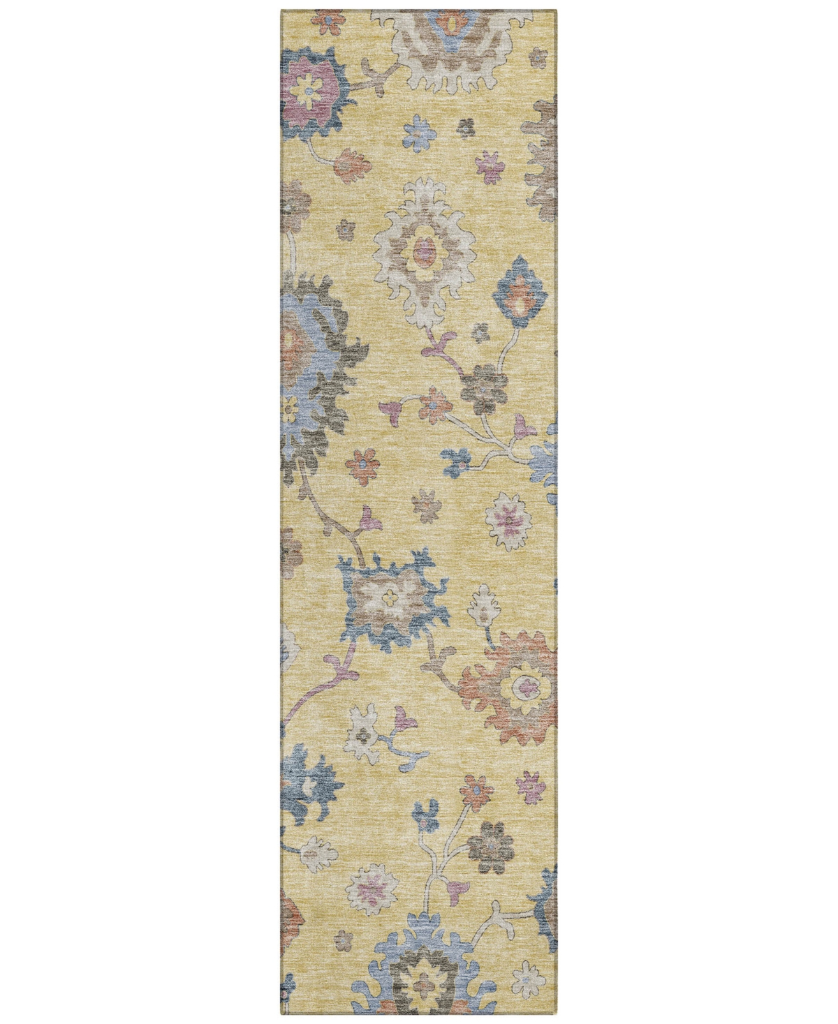 Addison Chantille Machine Washable Acn1218 2'3"x7'6" Runner Area Rug In Gold