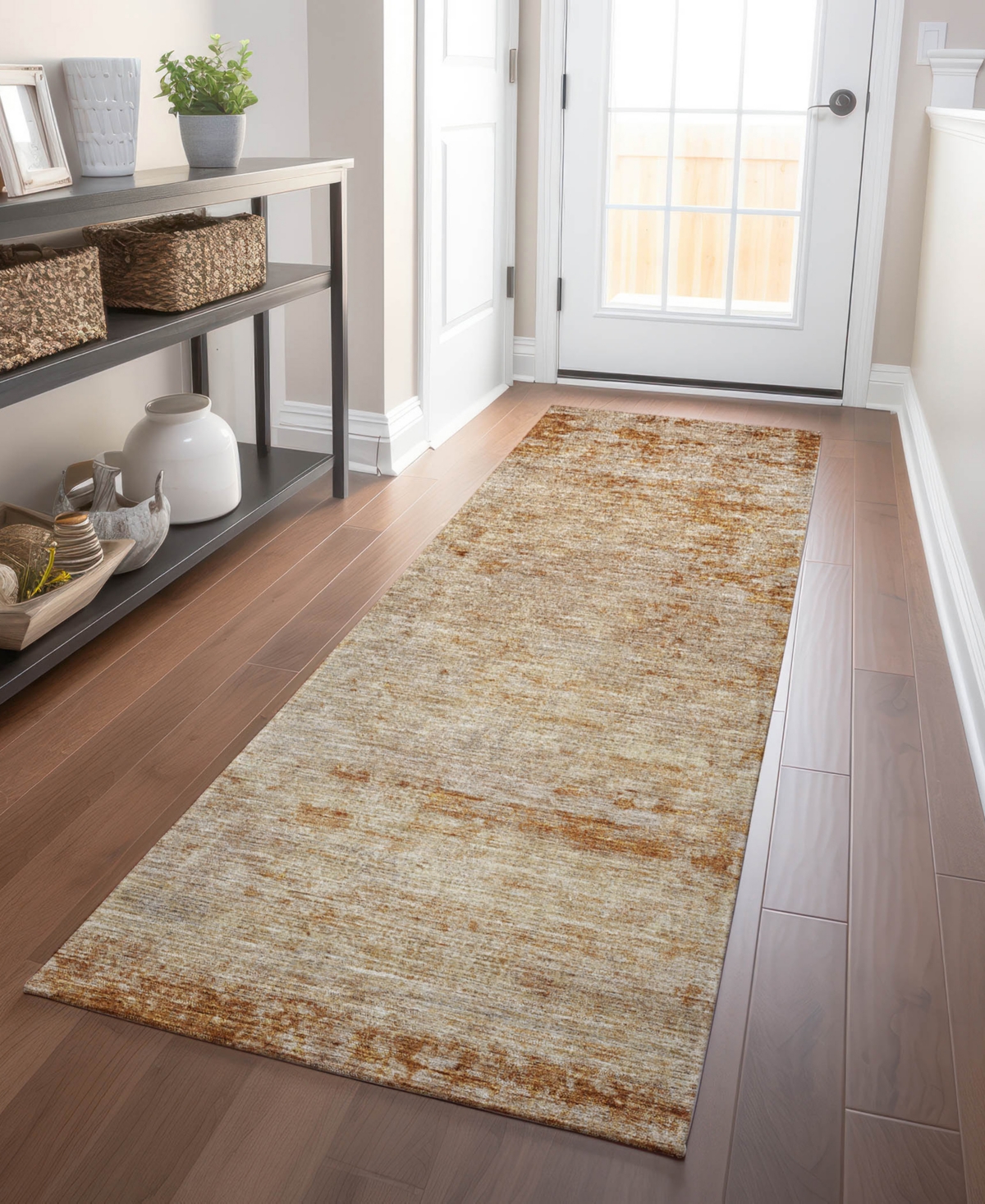 Addison Chantille Machine Washable Acn1164 2'3"x7'6" Runner Area Rug In Copper