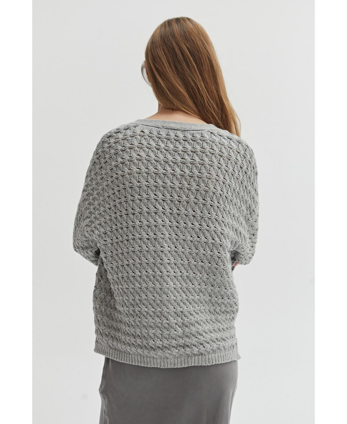 Crescent Women's Presley Textured Cardigan - Grey + Heather Grey
