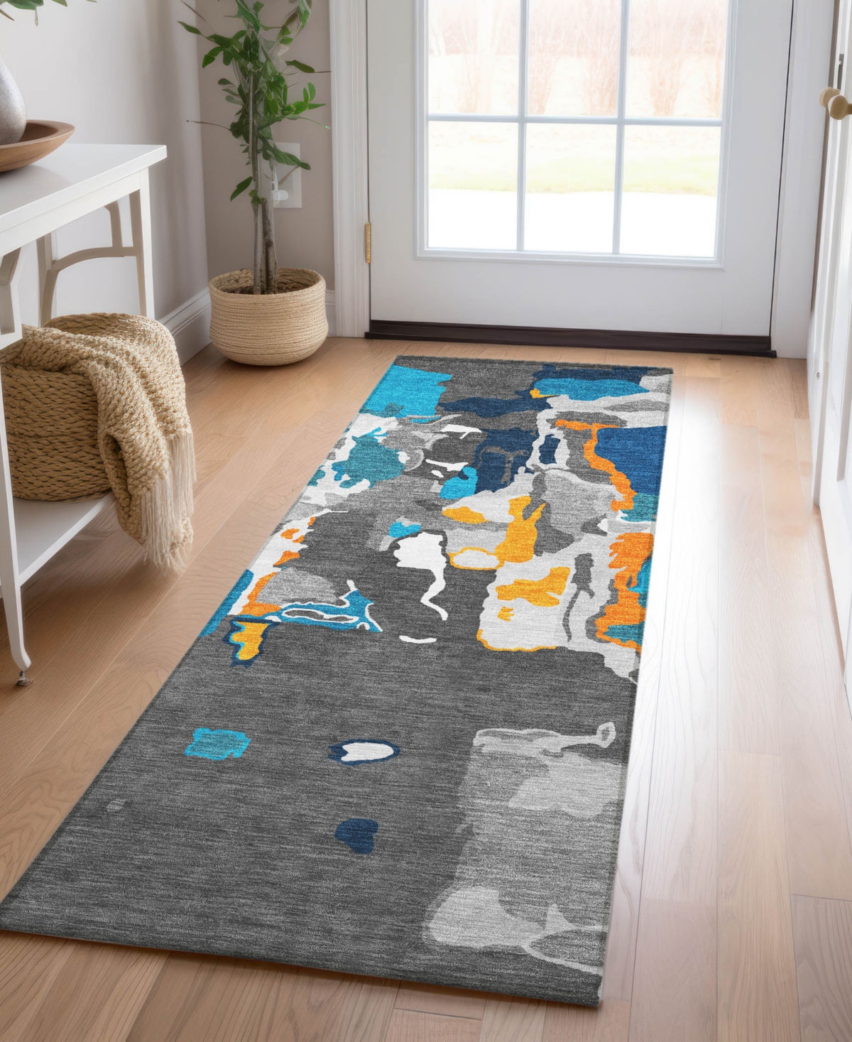Addison Chantille Mahine Washable Acn1028 2'3"x7'6" Runner Area Rug In Charcoal
