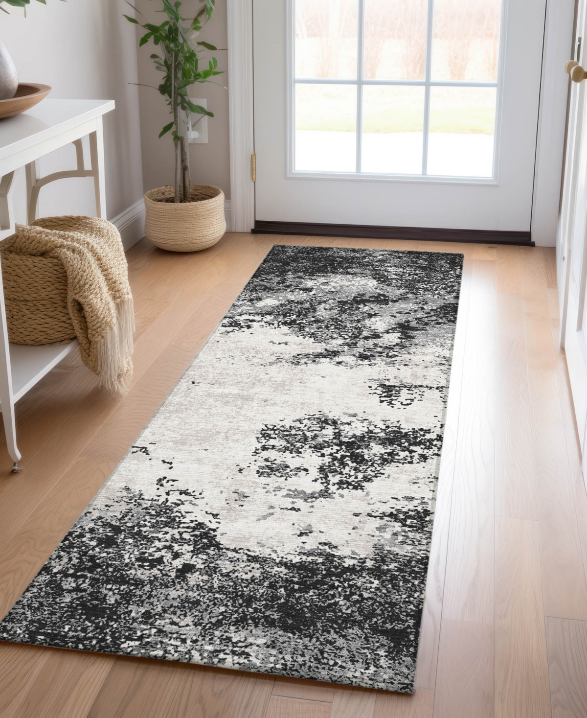 Addison Chantille Machine Washable Acn1027 2'3"x7'6" Runner Area Rug In Black