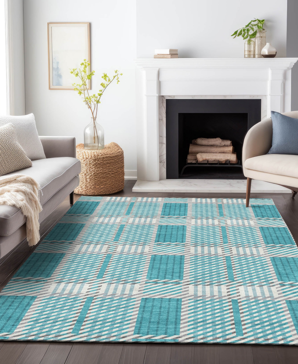 Addison Chantille Mahine Washable Acn1000 5'x7'6" Area Rug In Teal