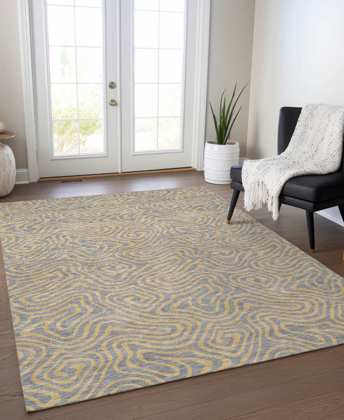 Addison Chantille Mahine Washable Acn1031 8'x10' Area Rug In Gray