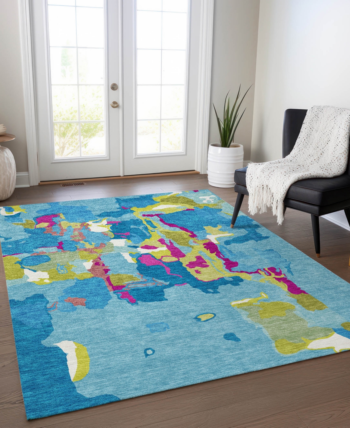 Addison Chantille Mahine Washable Acn1028 9'x12' Area Rug In Aqua