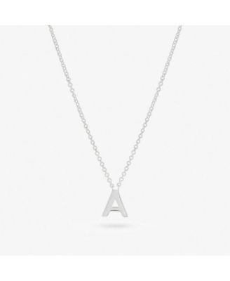 - Silver Initial Necklace - Letter Necklace