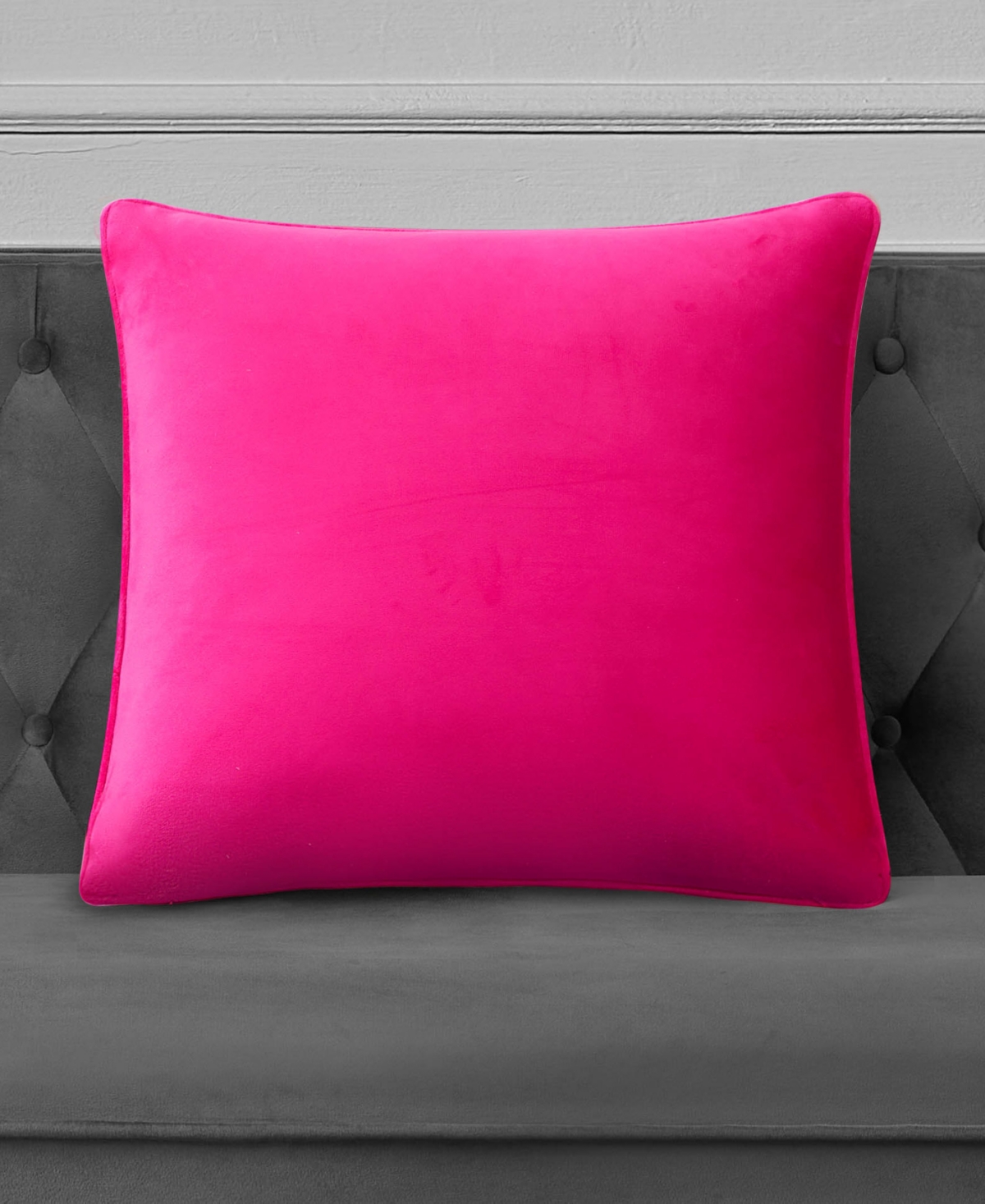 Juicy Couture Rhinestone Logo Decorative Pillow, 20" X 20" In Hot Pink