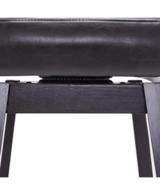 Set of 2 Swivel Counter Stools, Upholstered, Dark Brown