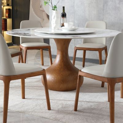 Streamdale Modern PU Leather Dining Chairs with Wooden Legs (Set of 2)
