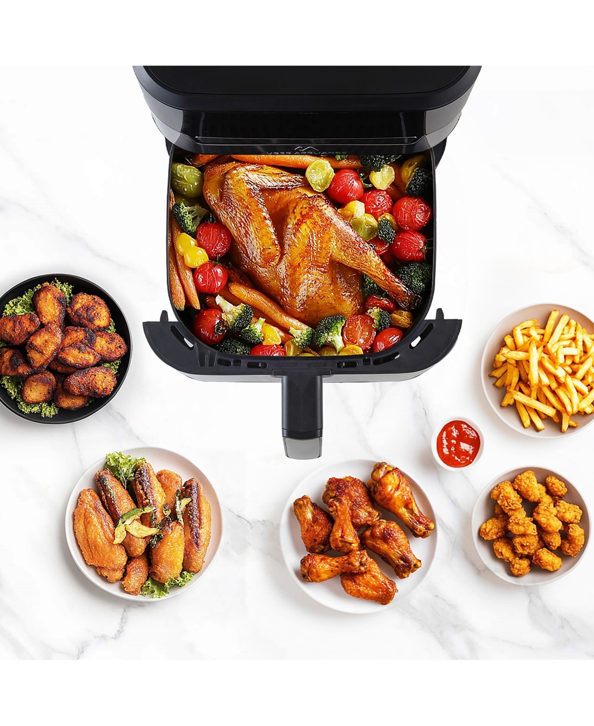 Uber Appliance Air fryer Xl Premium - Stainless Steel - Pfoa/Ptfe Free Ceramic non stick