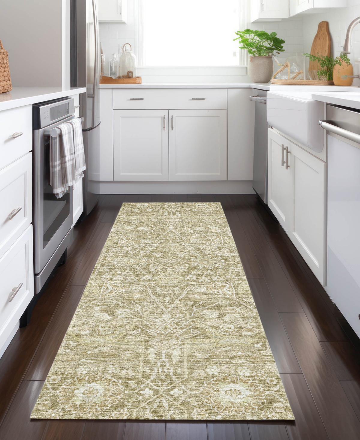 Addison Chantille Machine Washable Acn1133 2'3"x7'6" Runner Area Rug In Taupe