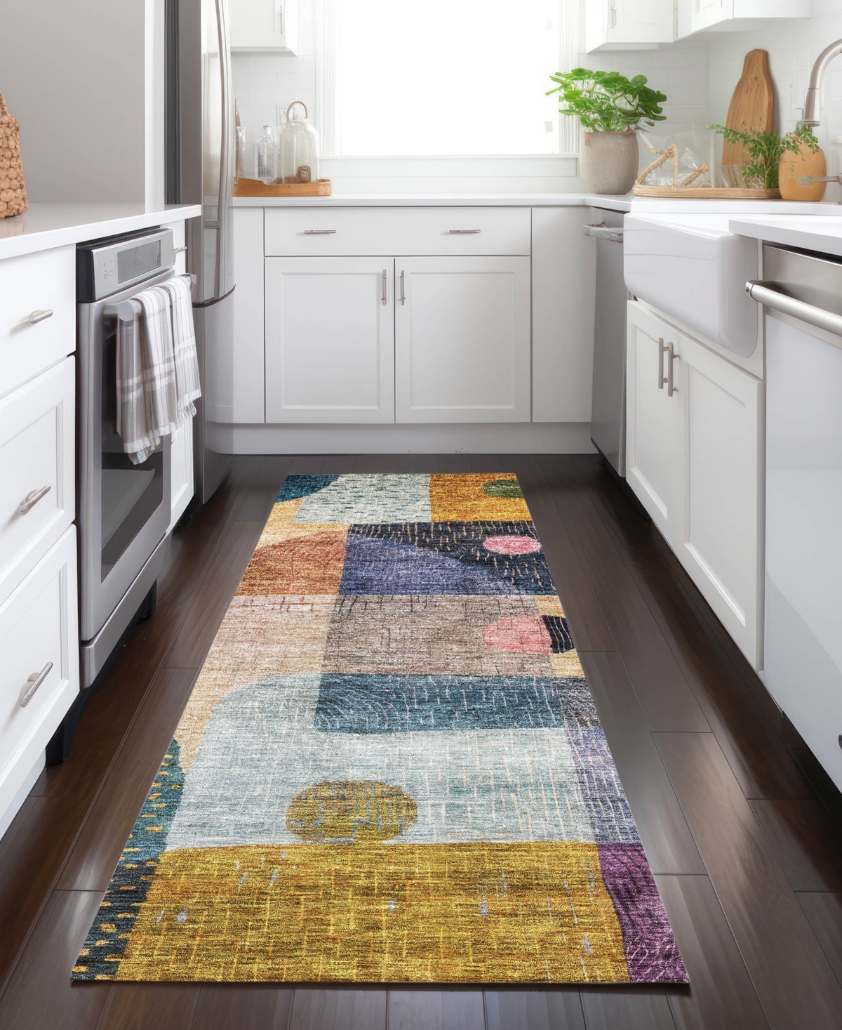 Addison Chantille Machine Washable Acn1117 2'3''x7'6'' Runner Area Rug In Green