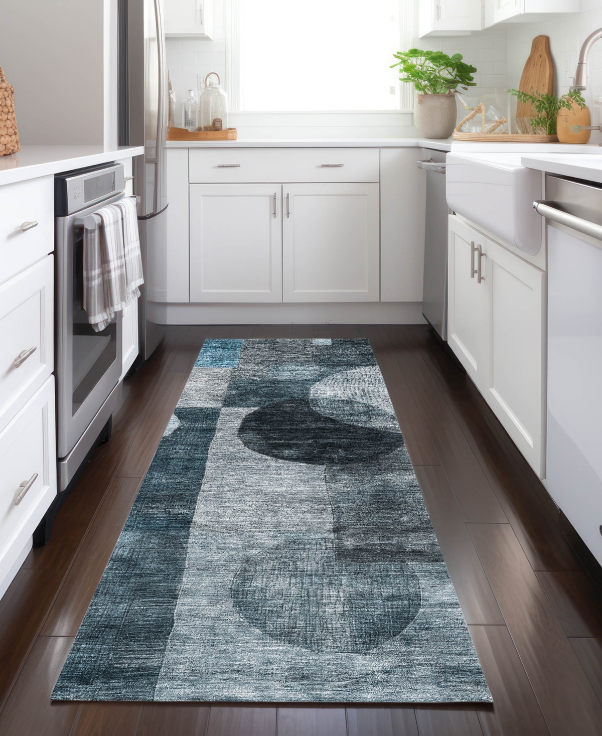 Addison Chantille Machine Washable Acn1114 2'3''x7'6'' Runner Area Rug In Teal