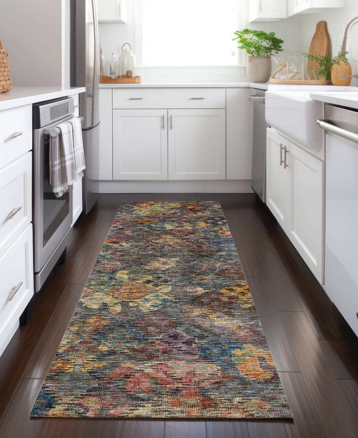 Addison Chantille Machine Washable Acn1109 2'3''x7'6'' Runner Area Rug In Gray