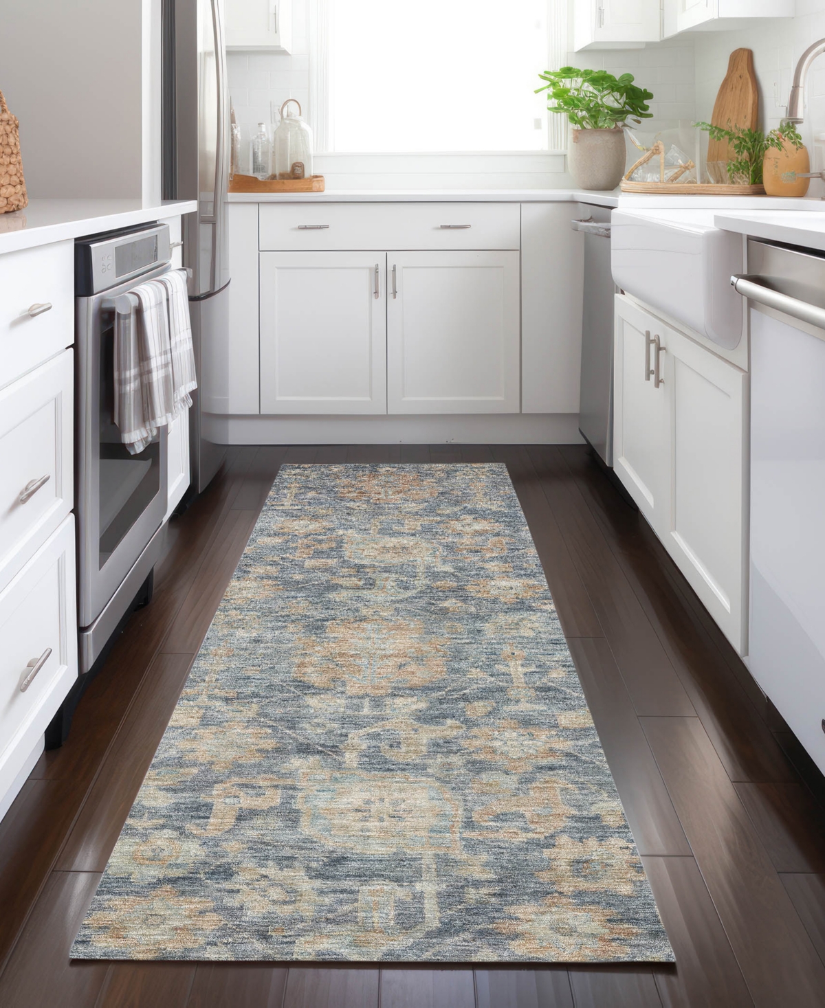 Addison Chantille Machine Washable Acn1105 2'3''x7'6'' Runner Area Rug In Denim
