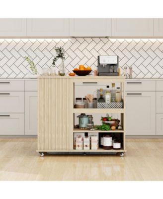 Rolling Kitchen Island Cart with Storage
