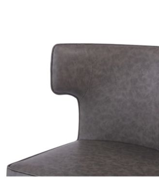 28inch Counter Height Bar Stools Set of 2, Modern Bar Upholstered Chairs with PU Leather, Metal Footrest and Frame for Kitchen Island, Bar Table, Dining Room, Gray