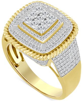Macy's - Men's Diamond Statement Ring (1 ct. t.w.) in 10k Yellow Gold