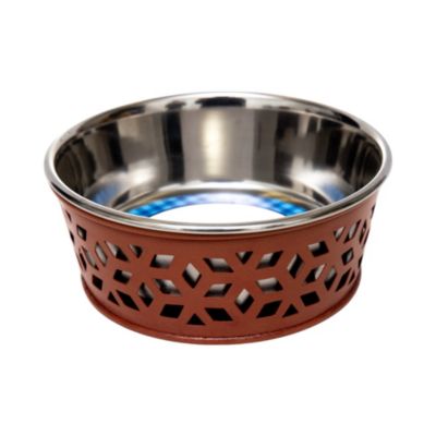 Set of 2 Stainless Steel Dog Bowls - Farmhouse Style, Durable & Non-Slip, Easy Clean Pet Feeder