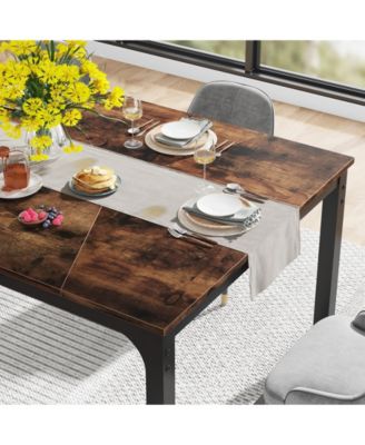 71"x35.4" Industrial Dining Table for 6–8, Rectangular Kitchen Table with Heavy Duty Metal Legs for Dining Room or Living Room