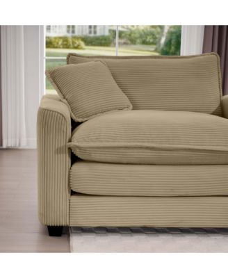 3 Piece Sectional Sofa Oversized Sectional Sofa Comfortable Sectional Sofa, One Single Sectional Sofa, One 2-Seater Sofas, One 3-Seater Sofas Tan Corduroy Deep Seat Sofa