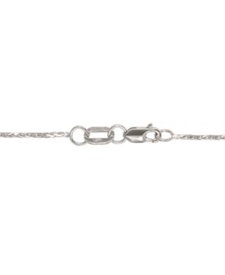 14k White Gold Necklace, 20" Diamond Cut Wheat Chain (9/10mm)