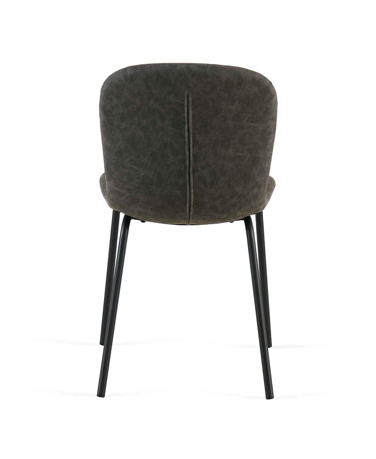 Streamdale Furniture Dark Grey Faux Leather Dining Chairs Set of 4,Mid-Century Modern Upholstered Pu Leather Chairs,for Kitchen Dining Room - Dark gra