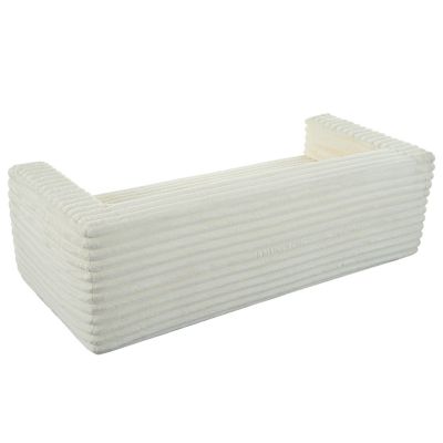 Modern 89" Corduroy Sofa with Squared Arm