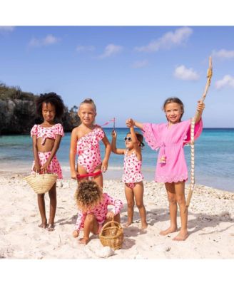 Girls Stripy Sunset Sustainable Skirt Swimsuit