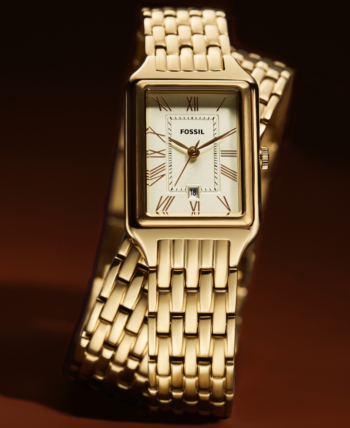 Fossil Women's Raquel Three-Hand Date Gold-Tone Stainless Steel Watch, 23mm - Gold-Tone