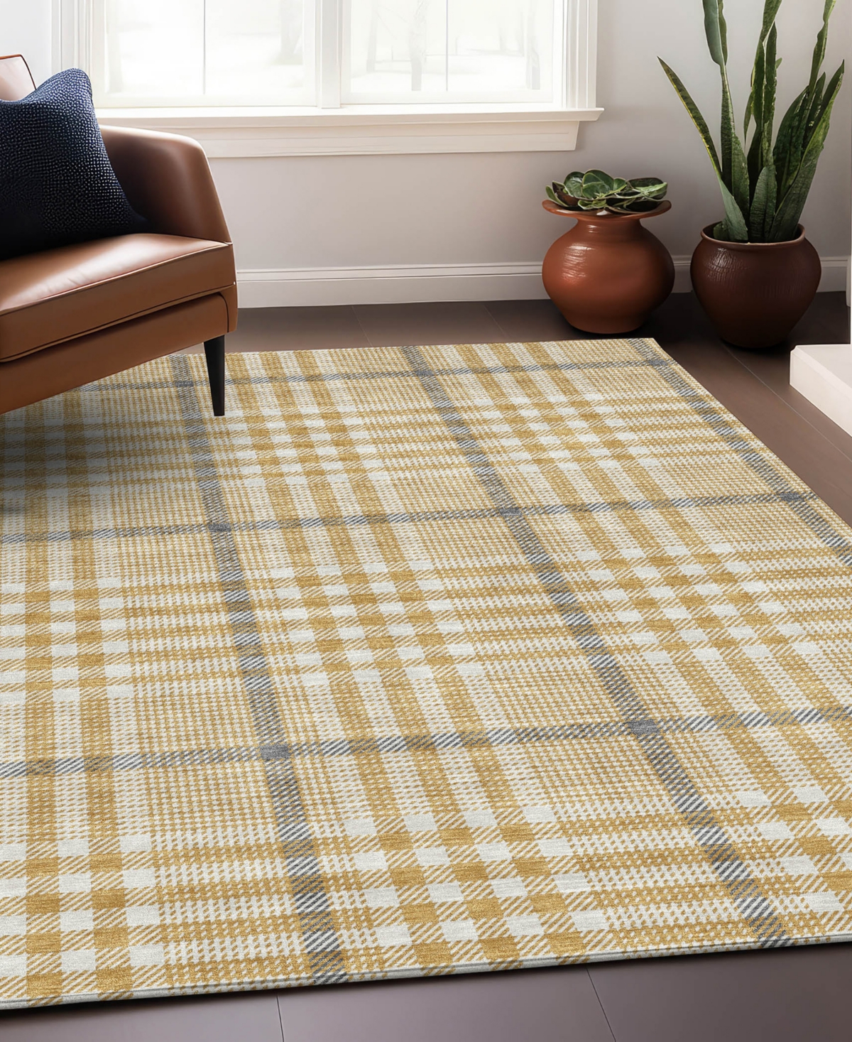 Addison Chantille Mahine Washable Acn1054 9'x12' Area Rug In Gold