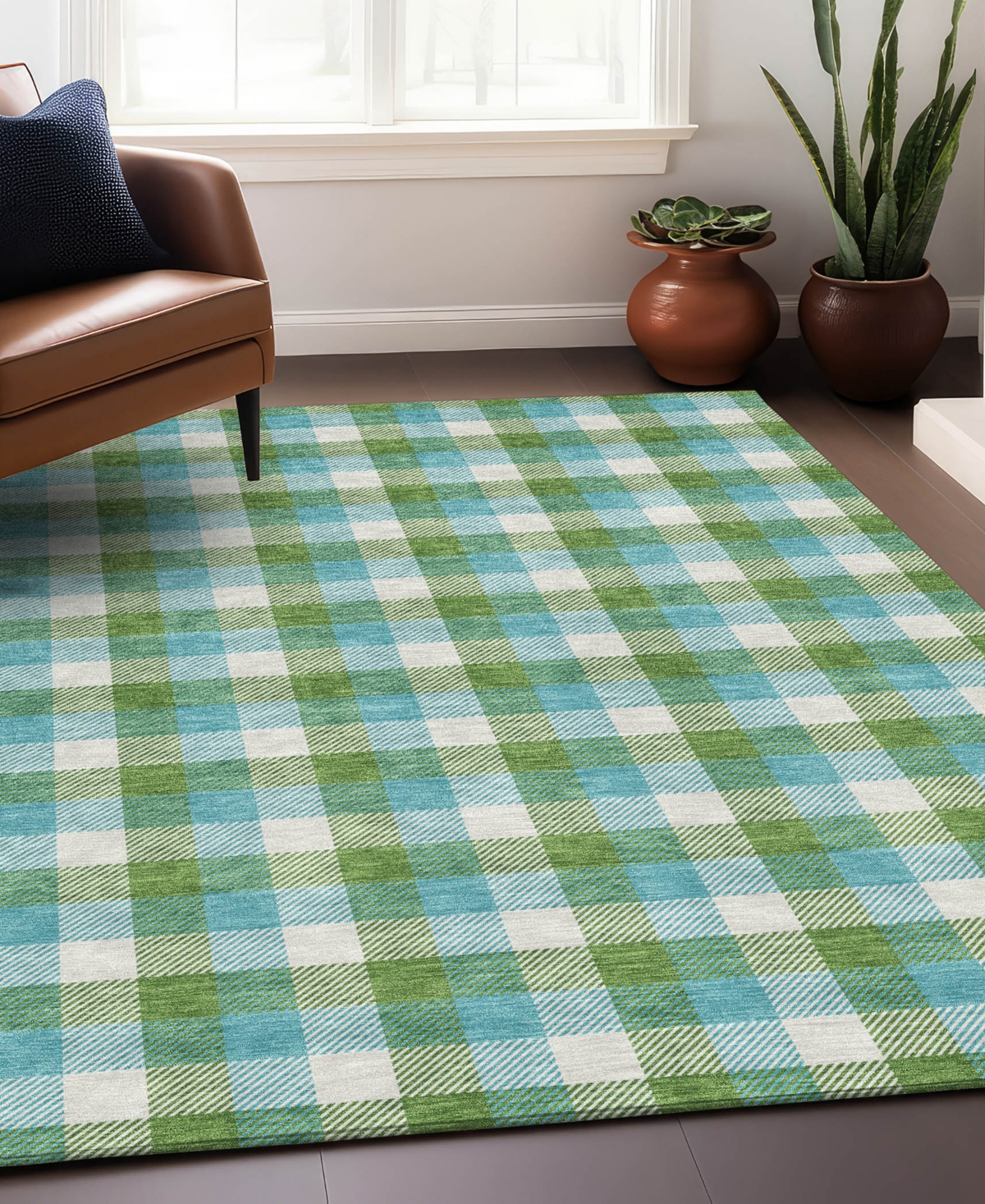 Addison Chantille Mahine Washable Acn1053 9'x12' Area Rug In Lime