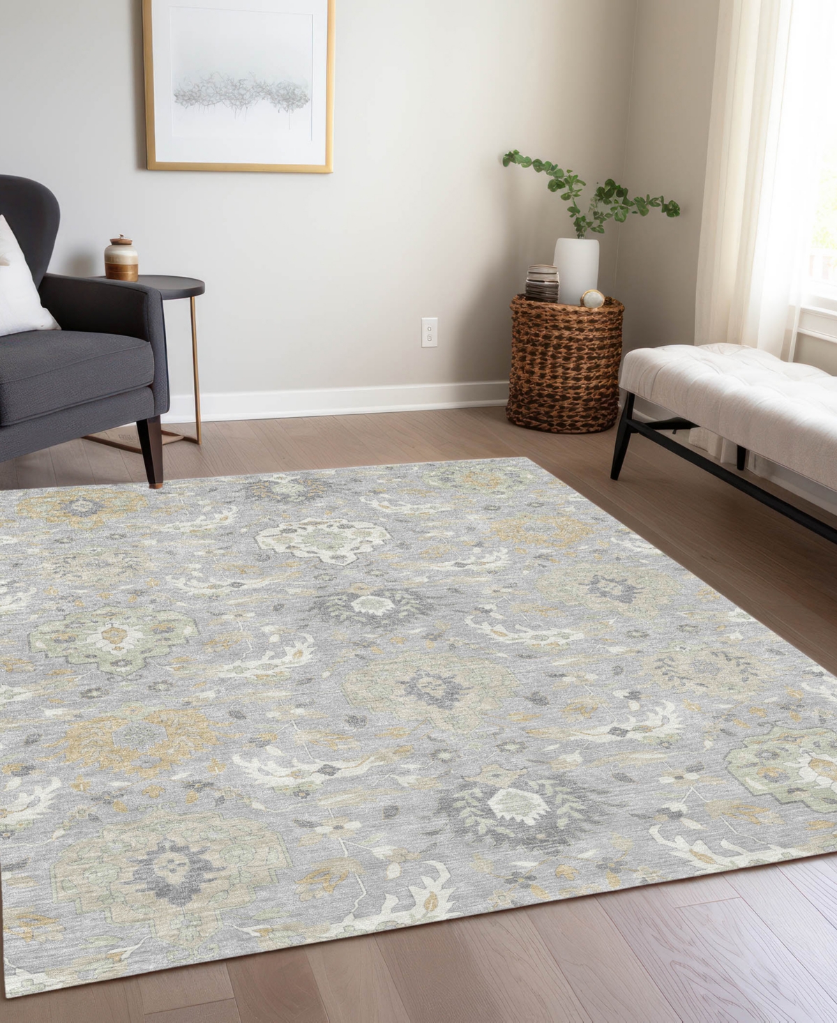 Addison Chantille Machine Washable Acn1026 10'x14' Area Rug In Gray