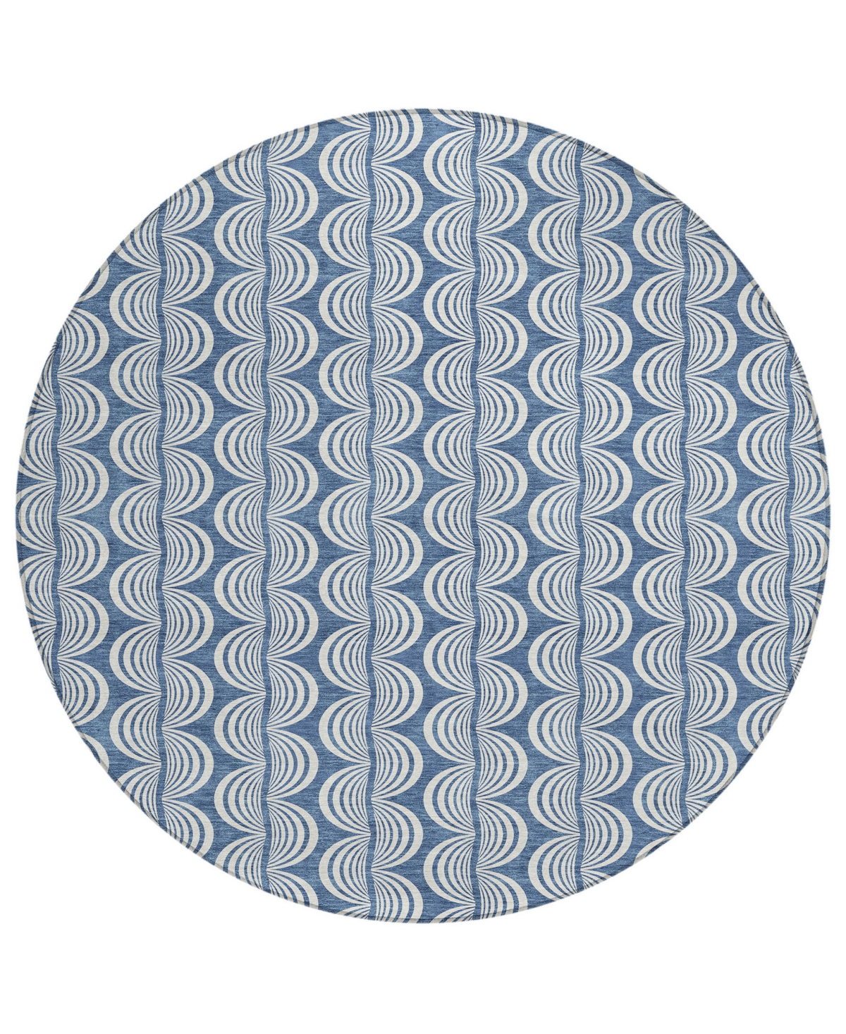 Addison Chantille Mahine Washable Acn1055 8'x8' Round Area Rug In Denim