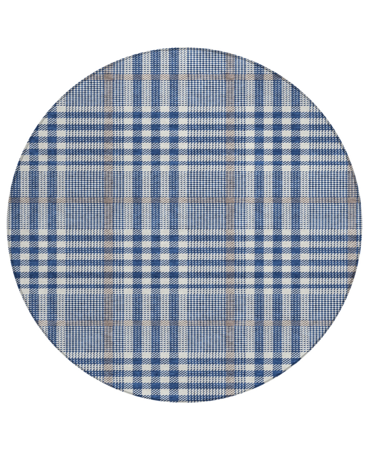 Addison Chantille Mahine Washable Acn1054 8'x8' Round Area Rug In Navy