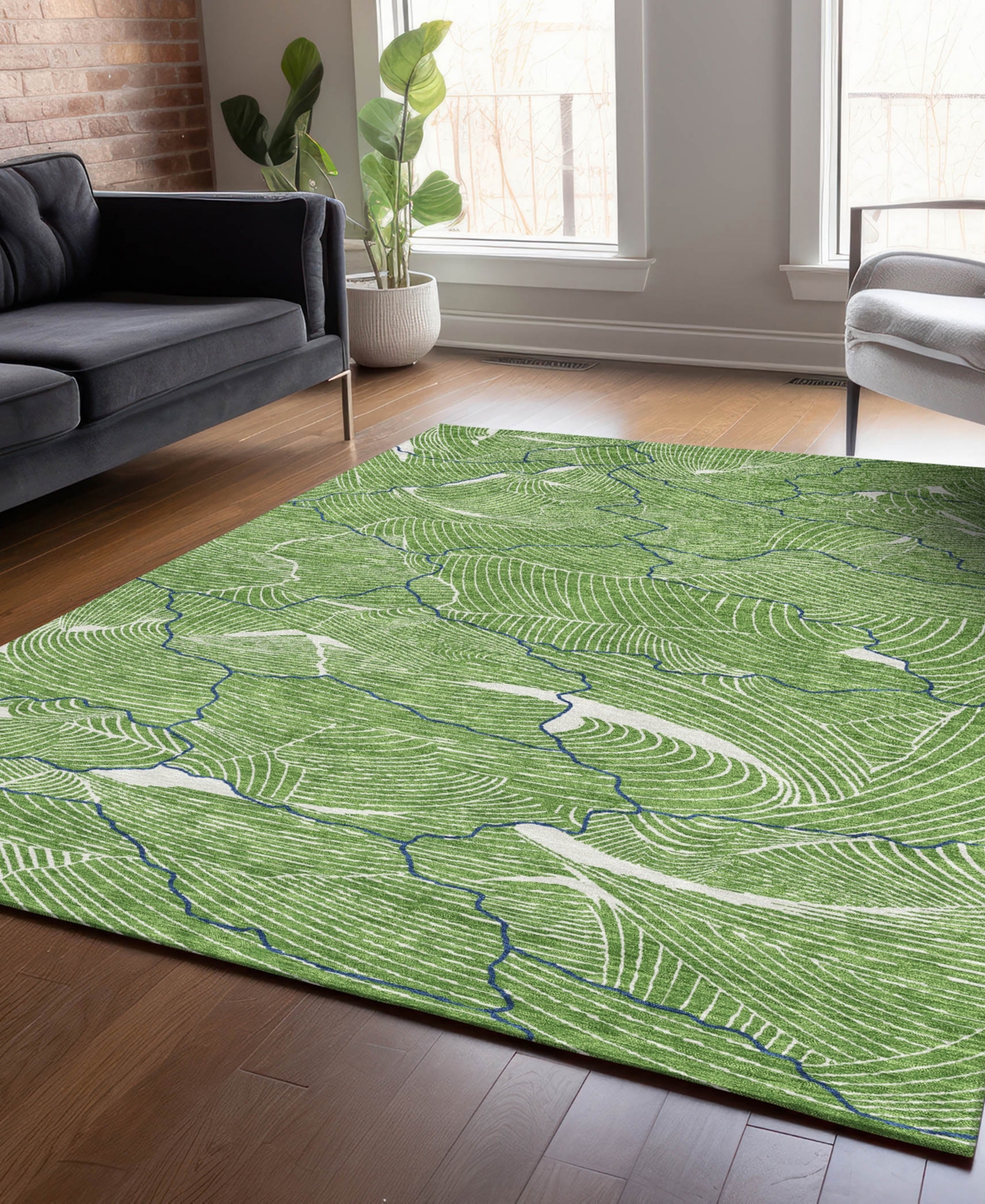 Addison Chantille Mahine Washable Acn1048 8'x10' Area Rug In Green