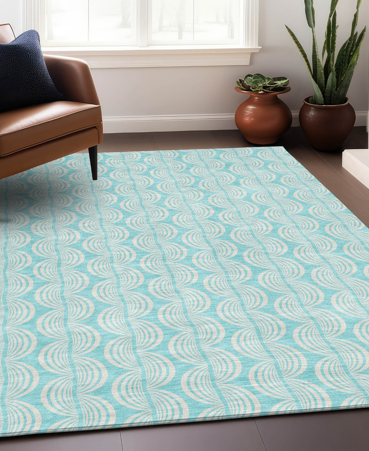 Addison Chantille Mahine Washable Acn1056 3'x5' Area Rug In Aqua