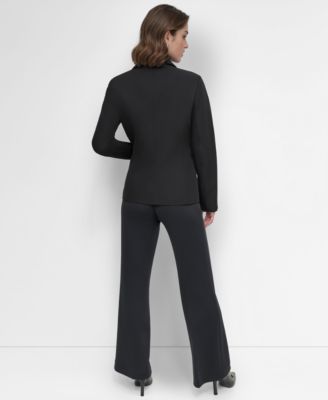 DKNY WOMENS DOUBLE INSERT ZIP FRONT JACKET PULL ON TROUSERS