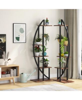 Multi-Purpose Curved Display Shelf Bonsai Flower Plant Stand Rack,5-Tier Plant Stand Pack of 2
