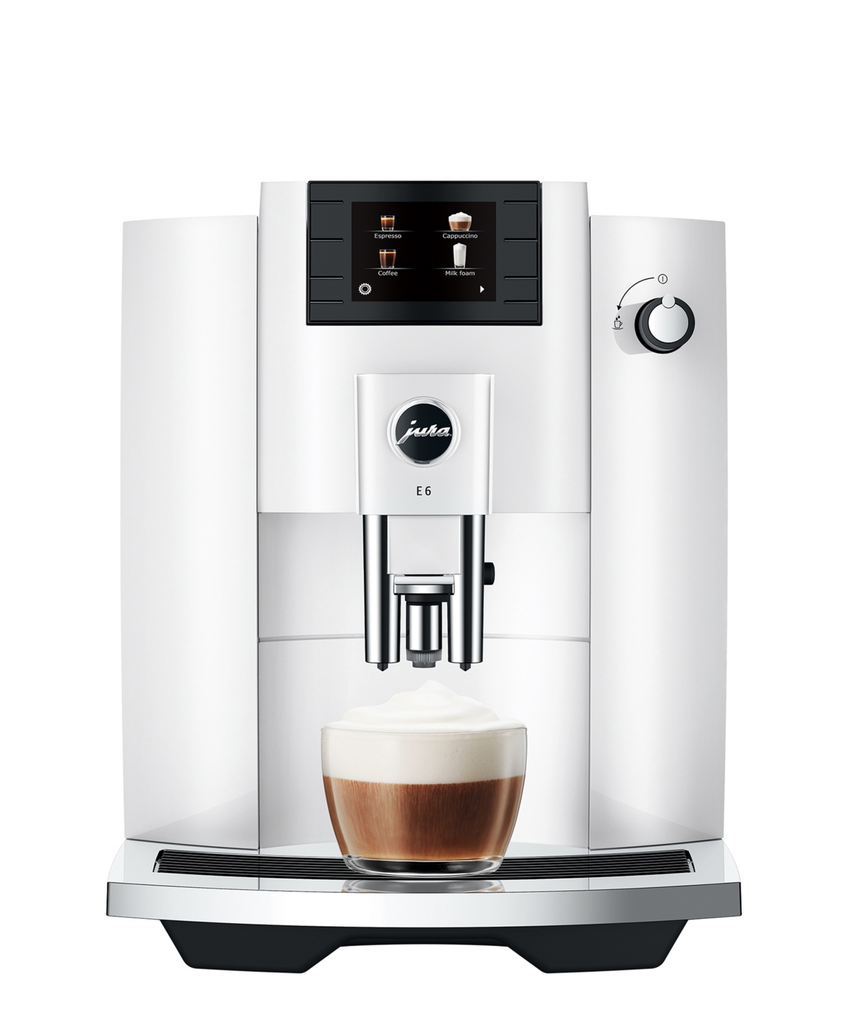 Jura E6 Fully Automatic Coffee Machine In Piano White