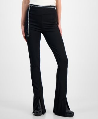 Women's High-Rise Chain-Belt Bootcut Pants