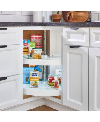 28'' Lazy Susan Pie-Cut Polymer Two-Shelf, White, LD-2942-28-11-1