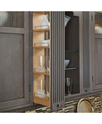 Pullout Wall Filler Cabinet Wooden Organizer, 42" Hgt, 432-WF42-3C