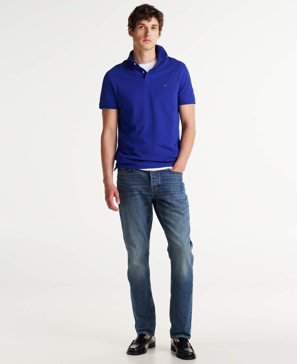 Tommy Hilfiger Men's Cotton Classic Fit 1985 Polo In Wedge Blue